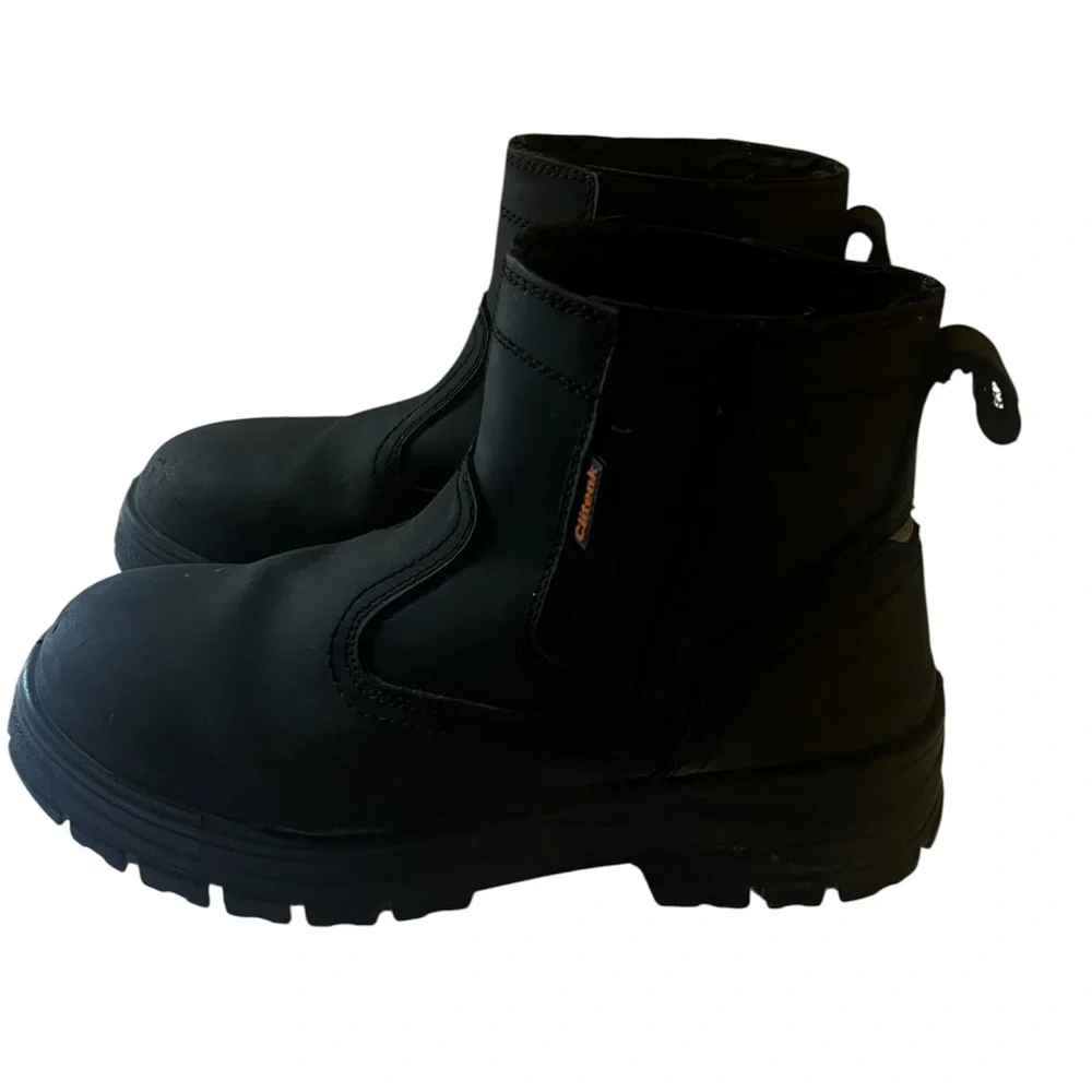 Clitenk Black Steel Toe Boots Sz 9